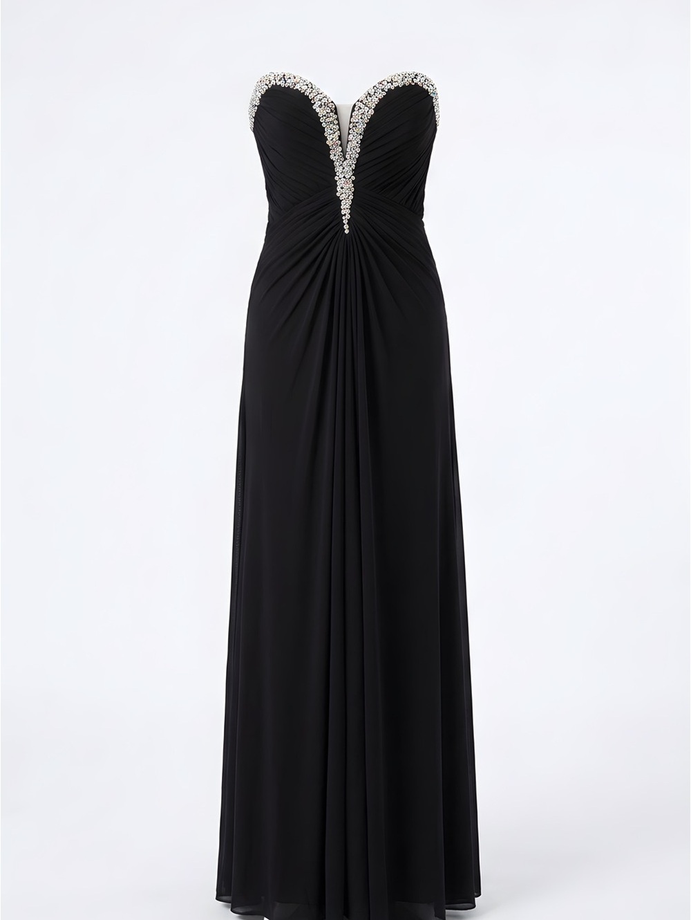 Mother of the Bride /Groom Sale - La Femme Black Gown with Embellished V-Neck